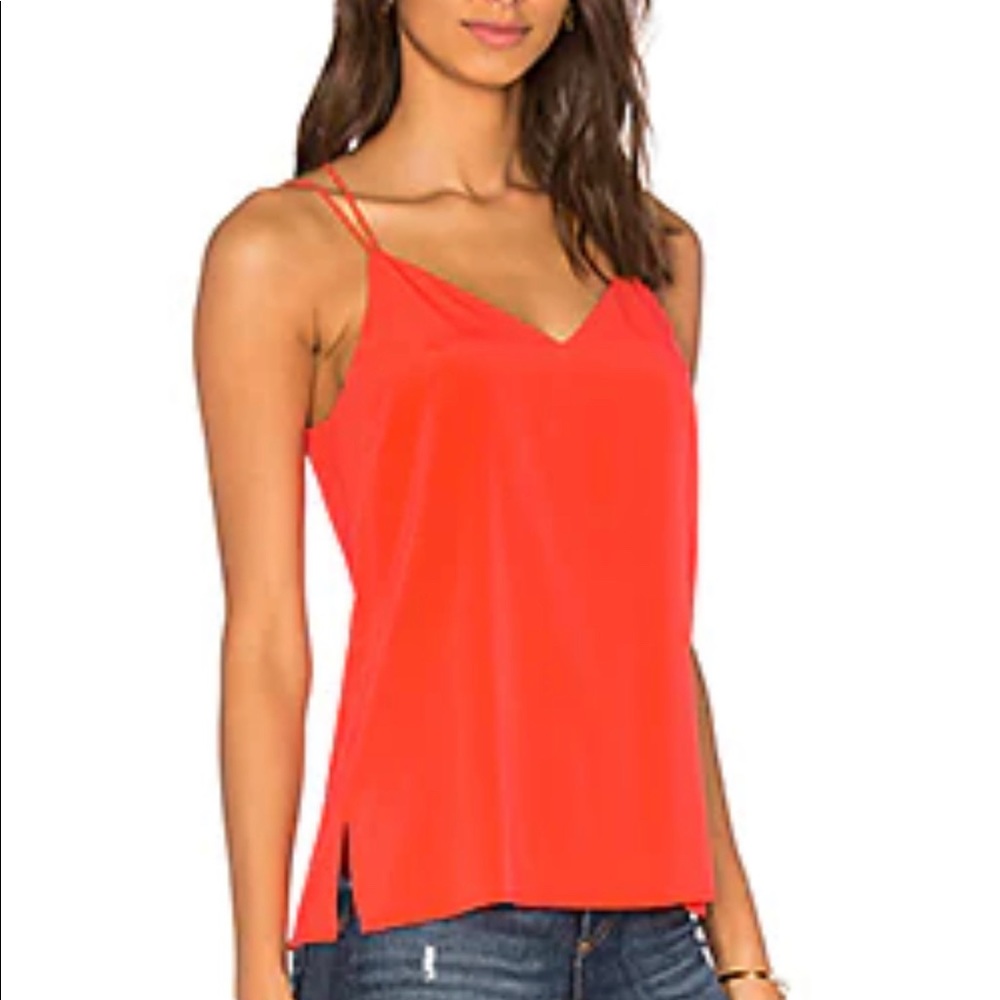 Cross Back Spaghetti Cami in Coral Reef